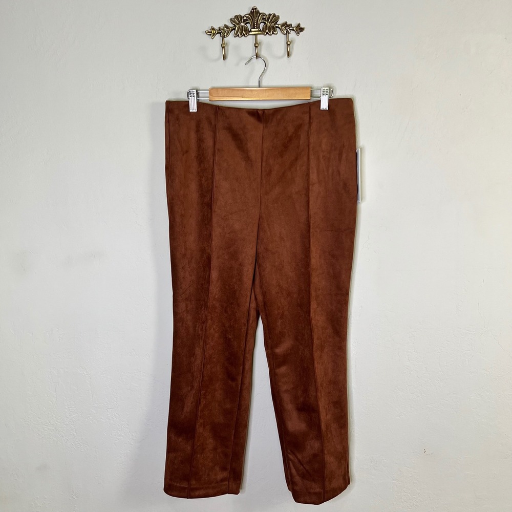 Rafaella Pants The Crop Boot Size 14 Tiramisu Brown Faux Suede NEW RSBFF042